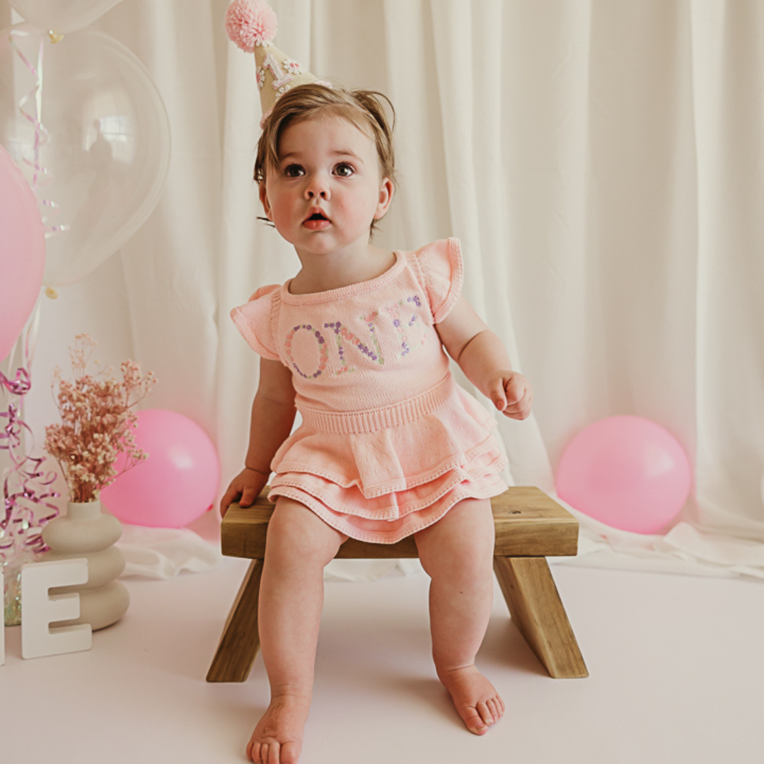 Baby birthday romper outlet