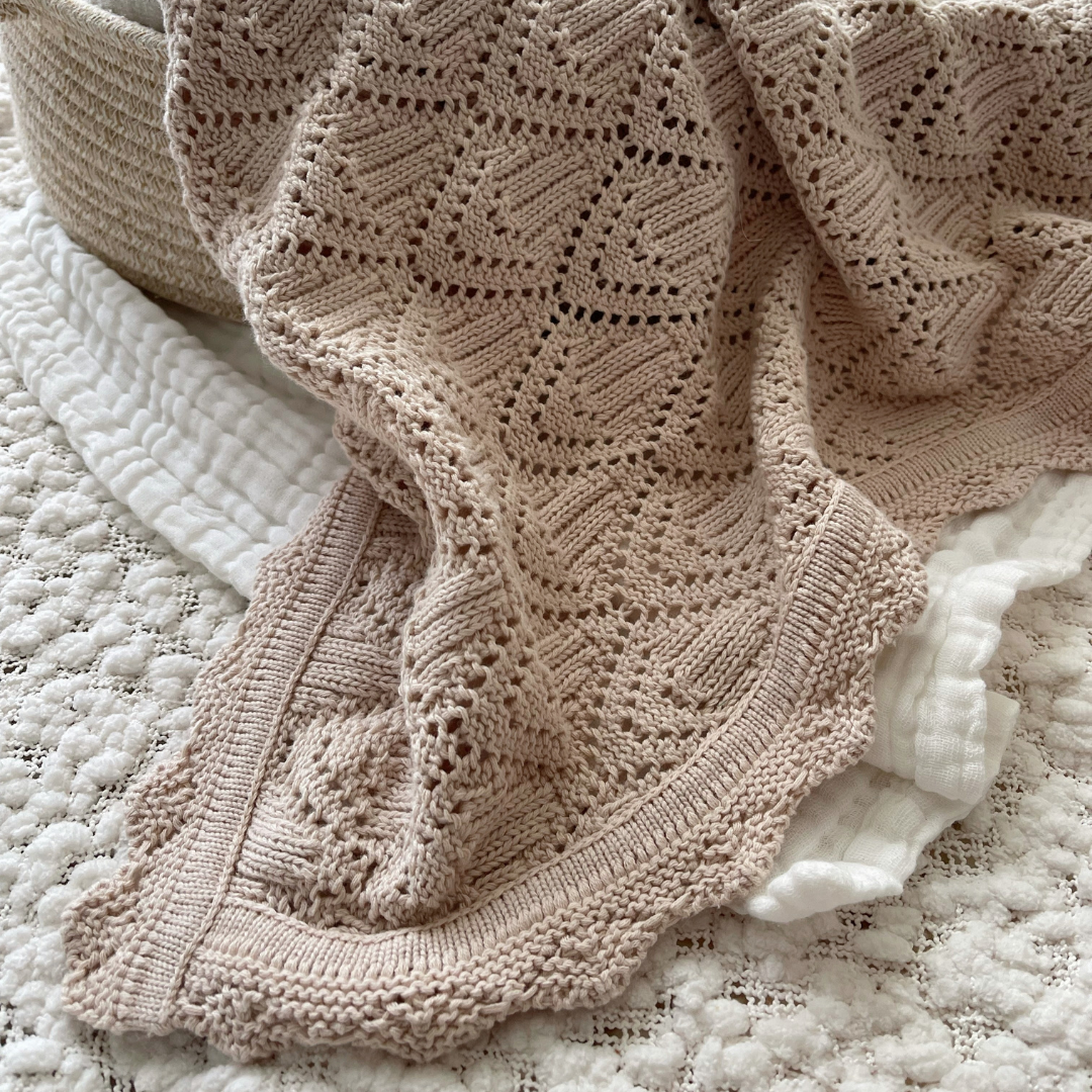 Hope Knit Baby Blanket - Almond