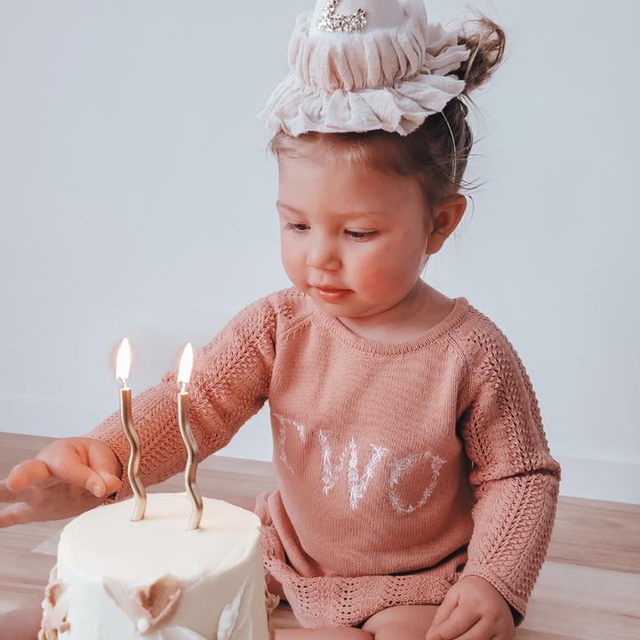 2nd Birthday Girl Dress - Dusty Rose