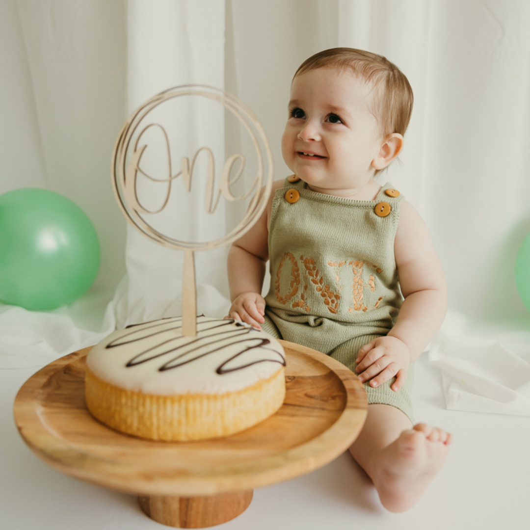 Birthday Romper - Olive