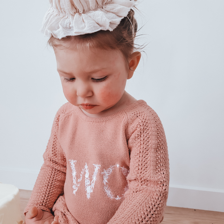 2nd Birthday Girl Dress - Dusty Rose