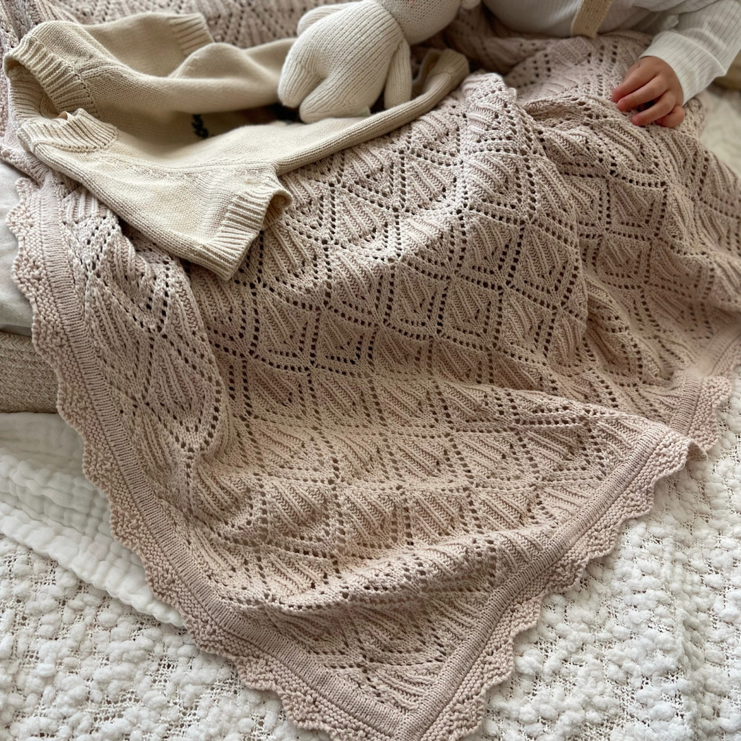 Hope Knit Baby Blanket - Almond