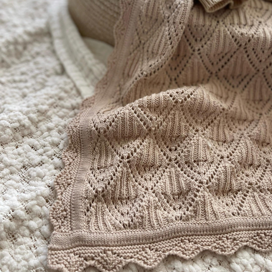 Hope Knit Baby Blanket - Almond